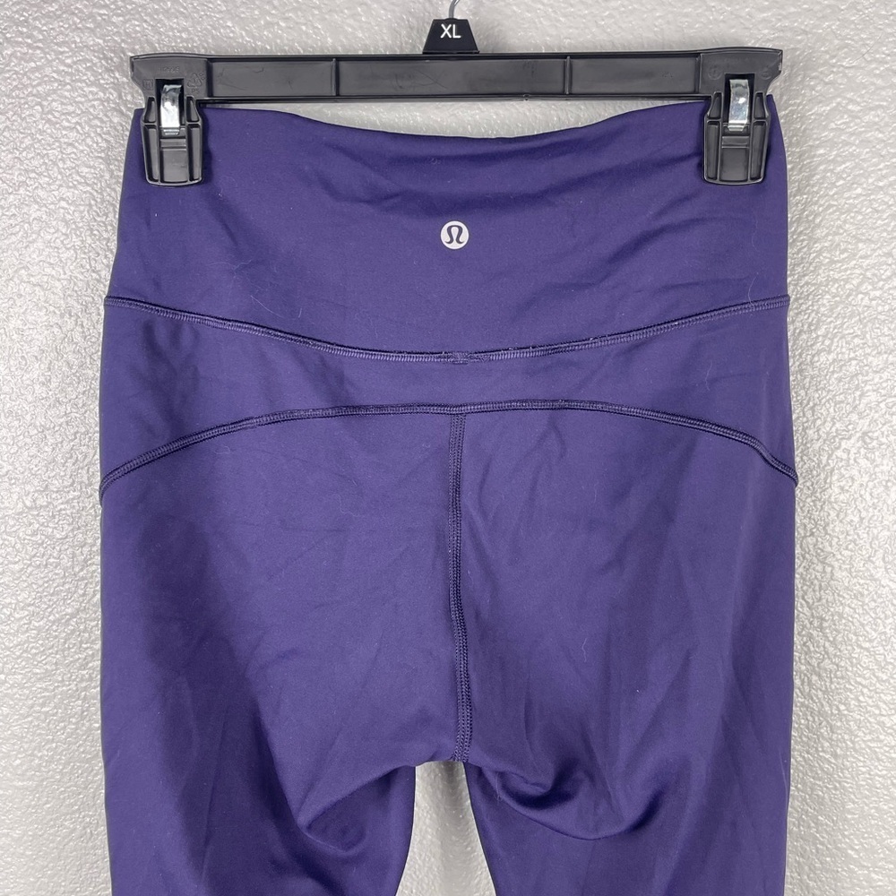 Lululemon 7/8 Ankle Leggings Activewear Pants Purple Waistband Pocket Womens 6 - Picture 7 of 7